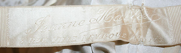 Evening ensemble, Jeanne Hallée (French, 1870–1924), (a) silk, metallic thread, glass beading; (b, c) silk, leather, metallic thread, French