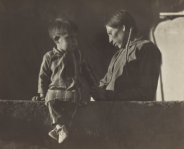 Adam Trujillo and His Son Pat, Taos, Marjorie Content (American, 1895–1984), gelatin silver print 