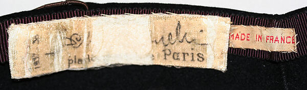 Hat, Schiaparelli (French, founded 1927), wool, French