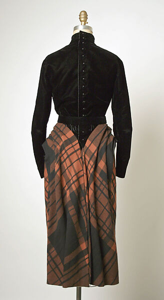 Dress, House of Balmain (French, founded 1945), a) silk, wool
b) silk, leather, French