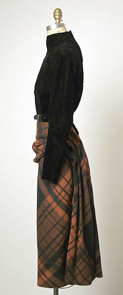 Dress, House of Balmain (French, founded 1945), a) silk, wool
b) silk, leather, French