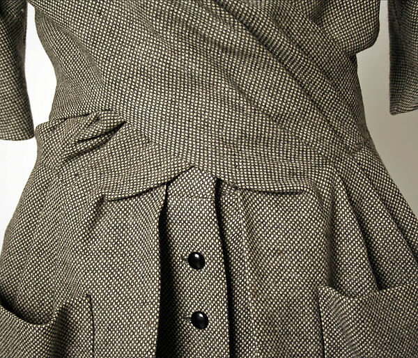 Dress, Jacques Fath (French, 1912–1954), (a, b) wool; (c) leather
c) leather, French