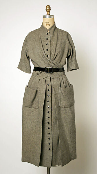 Dress, Jacques Fath (French, 1912–1954), (a, b) wool; (c) leather
c) leather, French 