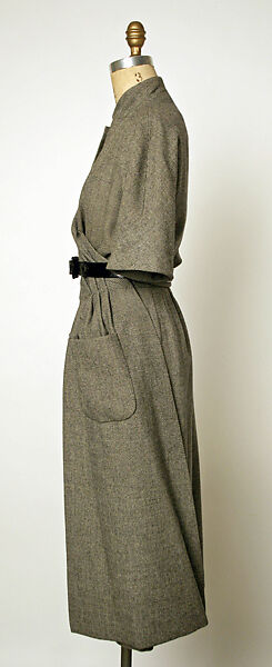 Dress, Jacques Fath (French, 1912–1954), (a, b) wool; (c) leather
c) leather, French