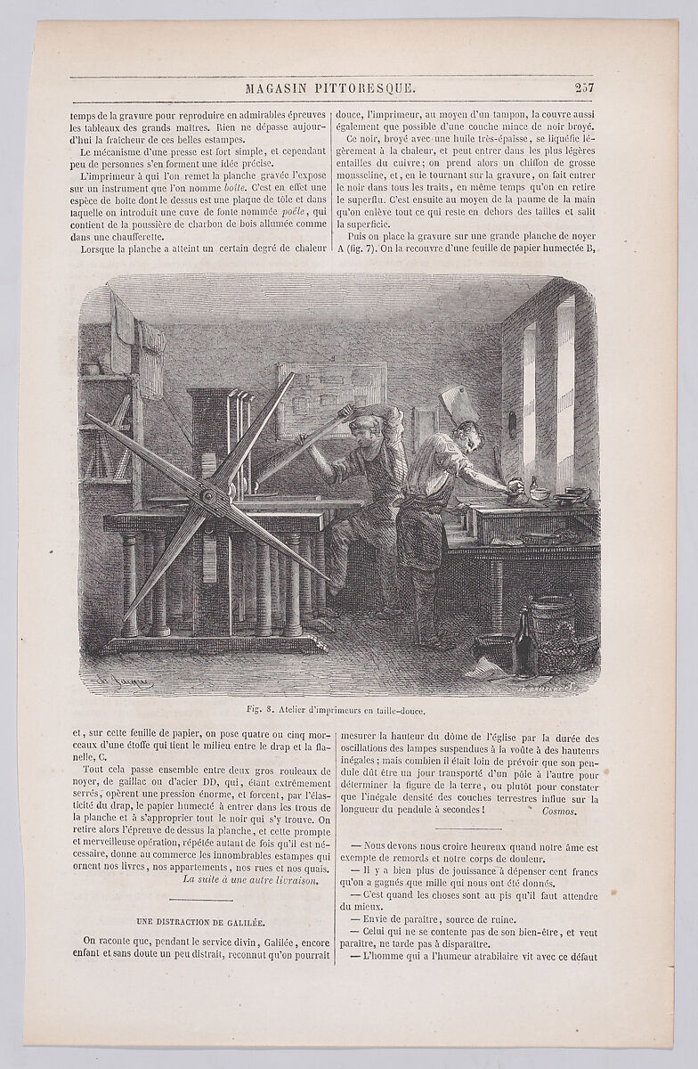 Workshop of Intaglio Printers, from "Le Magasin Pittoresque", Charles Jacque (French, Paris 1813–1894 Paris), Wood engraving 