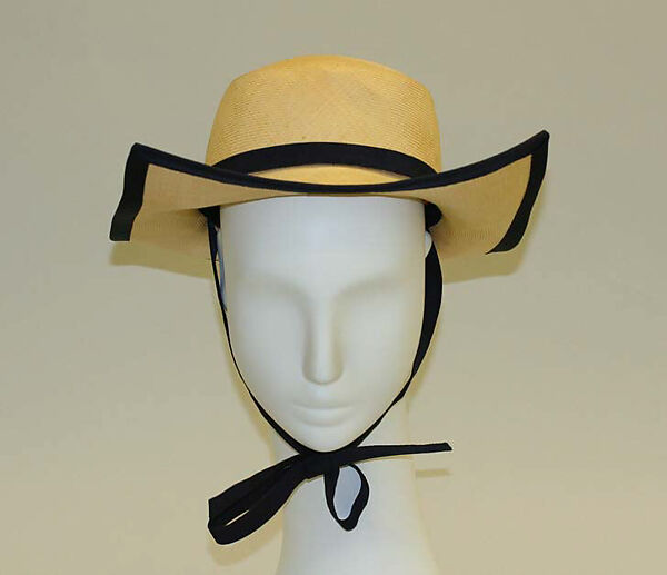 Hat, André Courrèges (French, Pau 1923–2016 Neuilly-sur-Seine), straw, silk, French