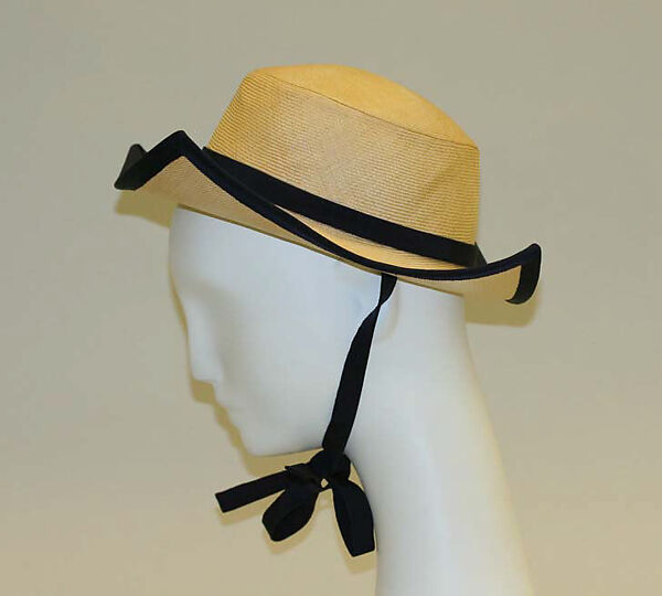 Hat, André Courrèges (French, Pau 1923–2016 Neuilly-sur-Seine), straw, silk, French 