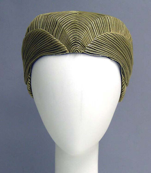Hat, Madeleine Panizon (French), horsehair, metallic net, French 
