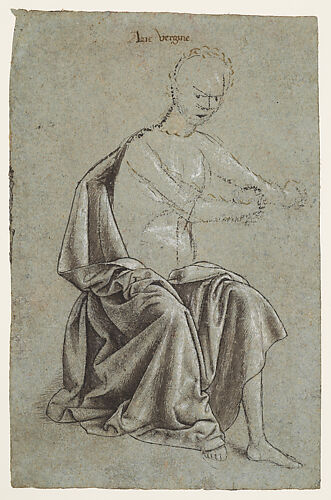 Study of a Seated Mannequin with an Arrangement of Drapery, for a Figure of the Virgin