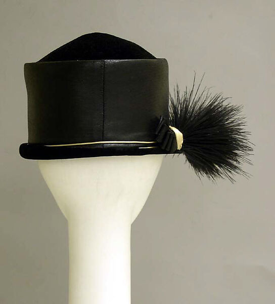 Hat, Maison Lewis (French), straw, silk, feather, French