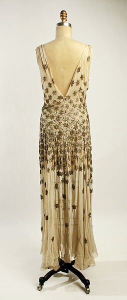Evening dress, House of Vionnet (French, active 1912–14; 1918–39), silk, glass, metal, French