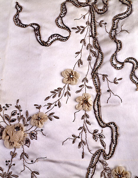 Ball gown, House of Worth (French, 1858–1956), silk, cotton, metallic thread, glass, metal, French