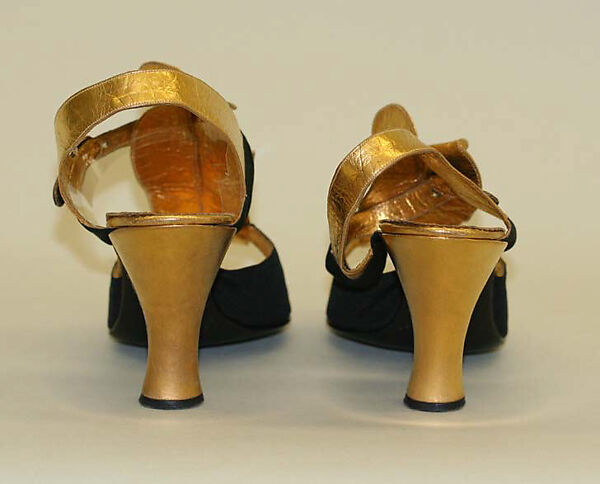 Evening shoes, F. Pinet, Paris (French, founded 1855), silk, leather, French