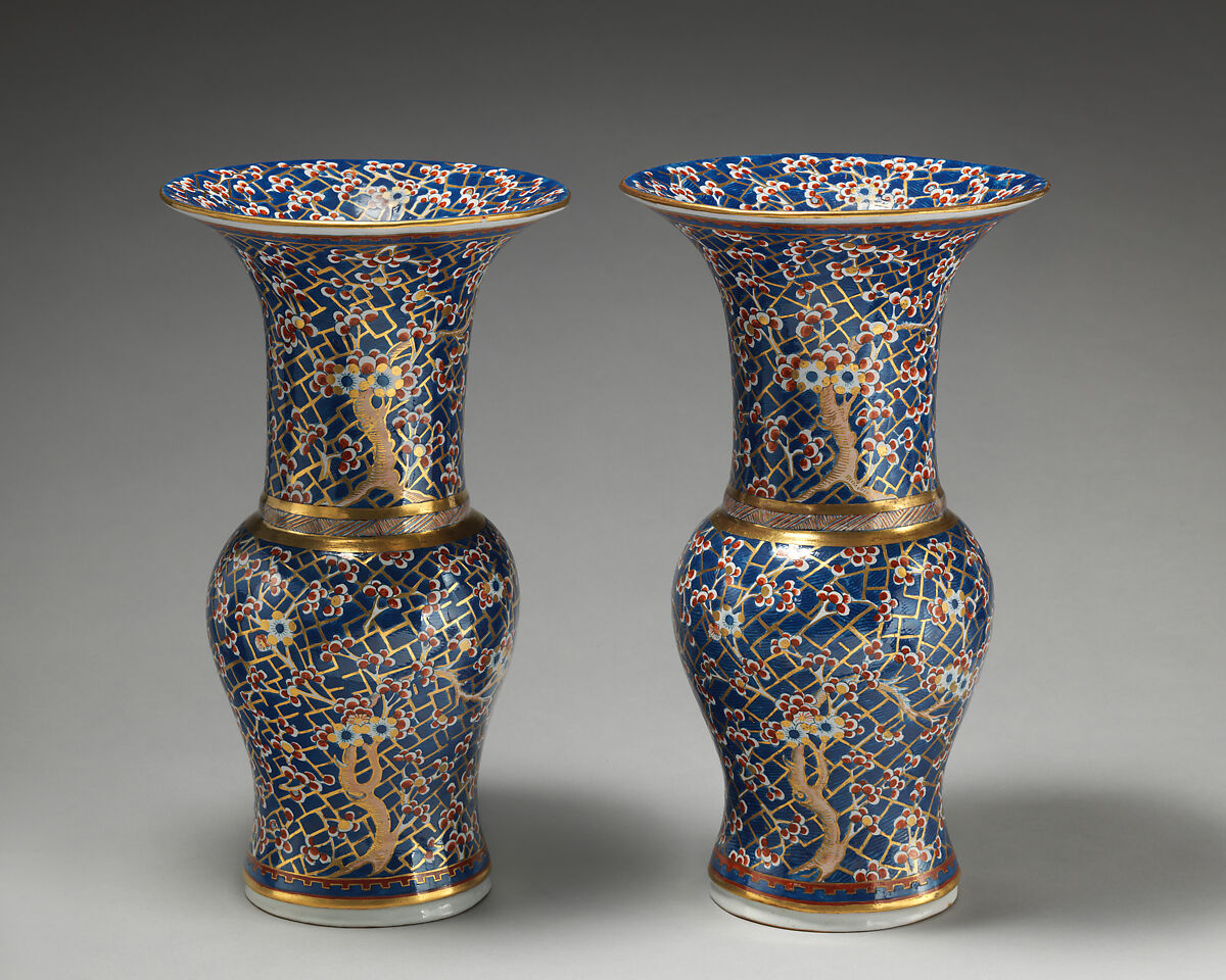 Vase (one of a pair), Belvedere Manufactory (Warsaw, Poland, ca. 1770–1780s), Faience (tin-glazed earthenware) with underglaze blue and enamel decoration and gilding , Polish, Warsaw
