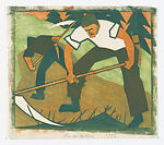 Haymaking, Lill Tschudi  Swiss, Linocut on Japanese paper