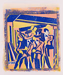 Jazz Band, Lill Tschudi  Swiss, Linocut on Japanese paper