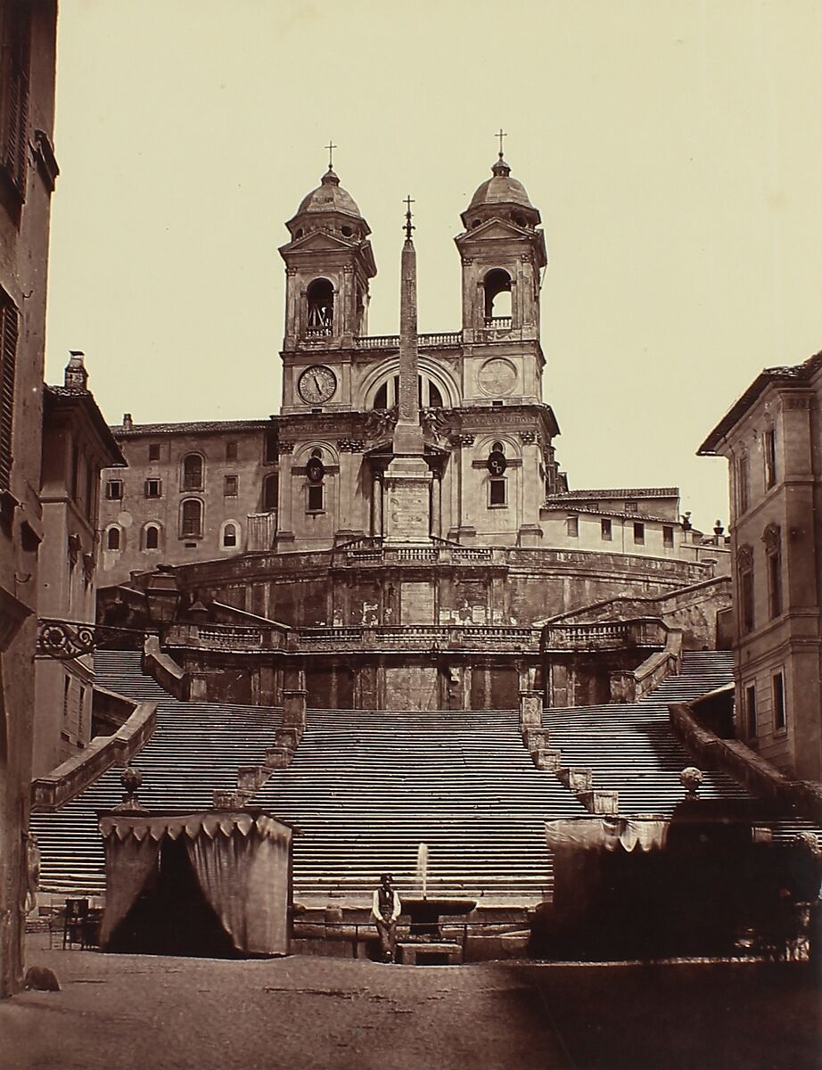 [Spanish Steps, Rome], Pietro Dovizielli (Italian, 1804–1885), Albumen silver print from glass negative 