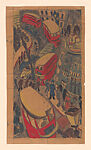 Preparatory sketch for London Buses (recto); lighthouse and harbor (verso)