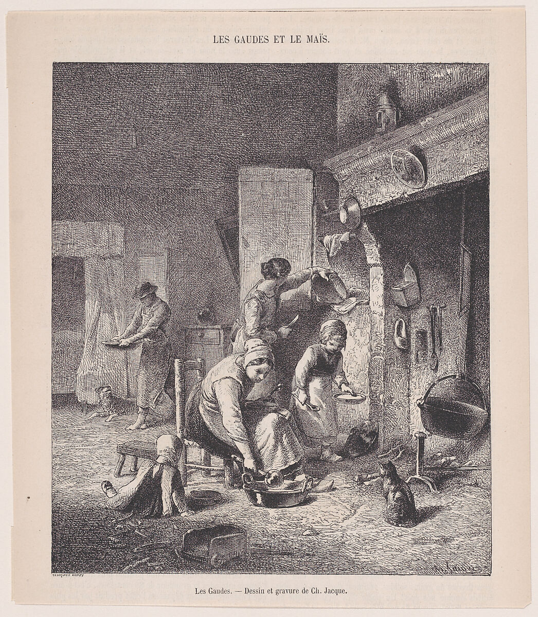 Gruel, from "Le Magasin Pittoresque", Charles Jacque (French, Paris 1813–1894 Paris), relief print (Comte process) 