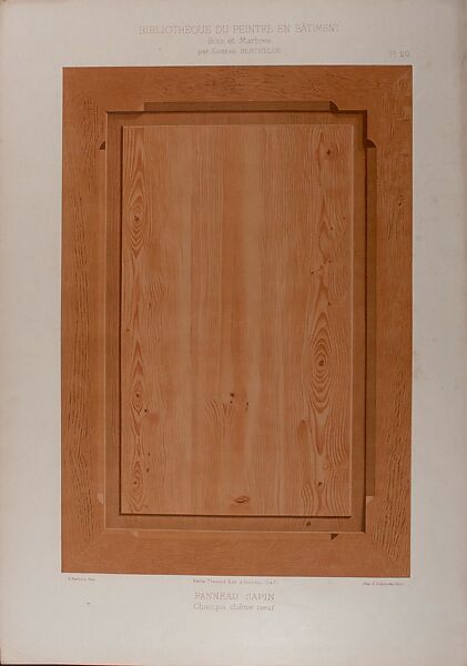 "Panneau sapin” (Fir Panel) 
Plate 20, Nouveaux modèles de bois & marbres (New models of wood and marble)

, Eugène Berthelon  French, Chromolithograph