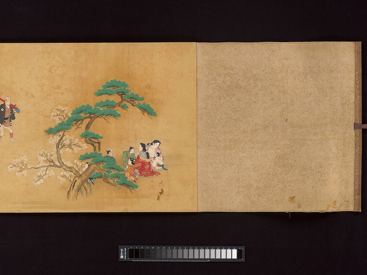 Daimyo Procession to Edo, Hishikawa School, Handscroll; ink, color, and gold on silk, Japan