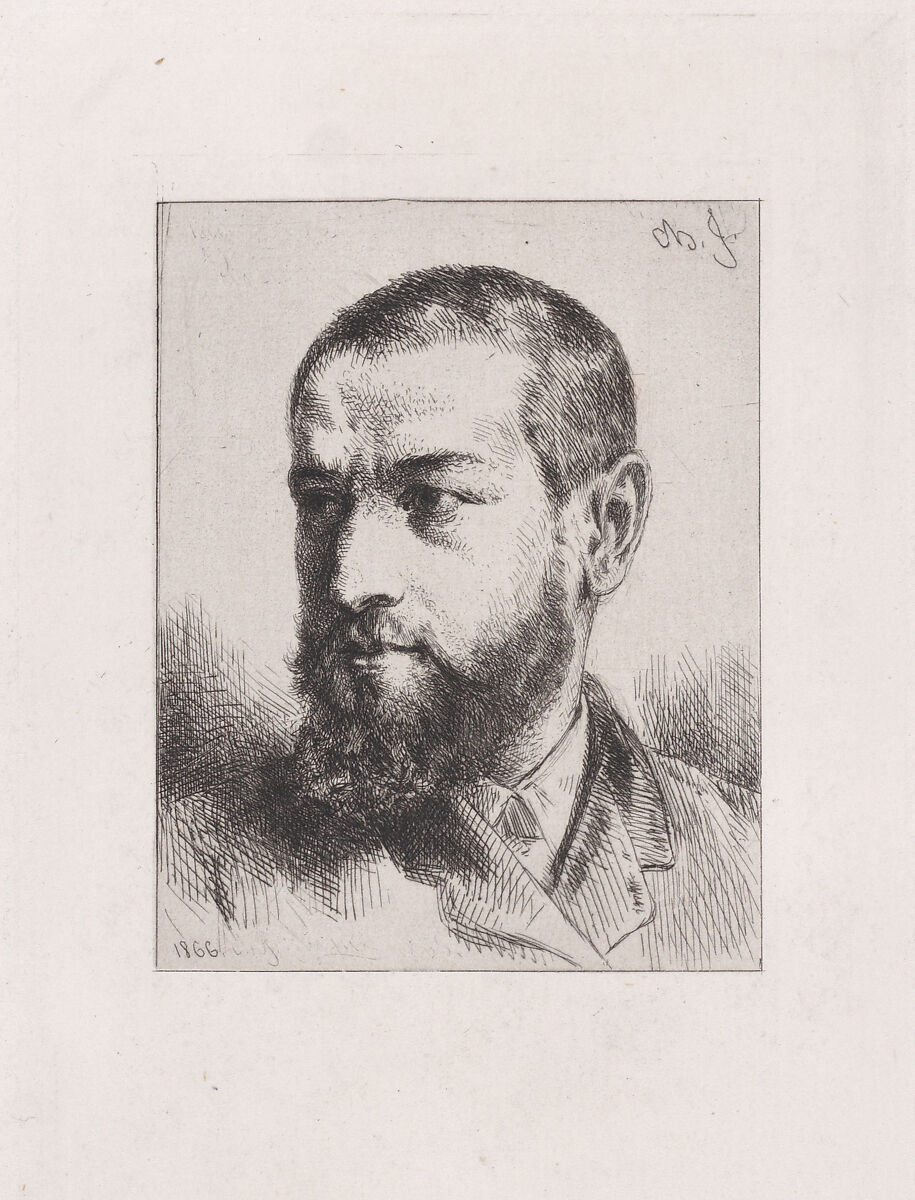 Portrait de J.J. Guiffrey, Charles Jacque (French, Paris 1813–1894 Paris), Etching and drypoint 