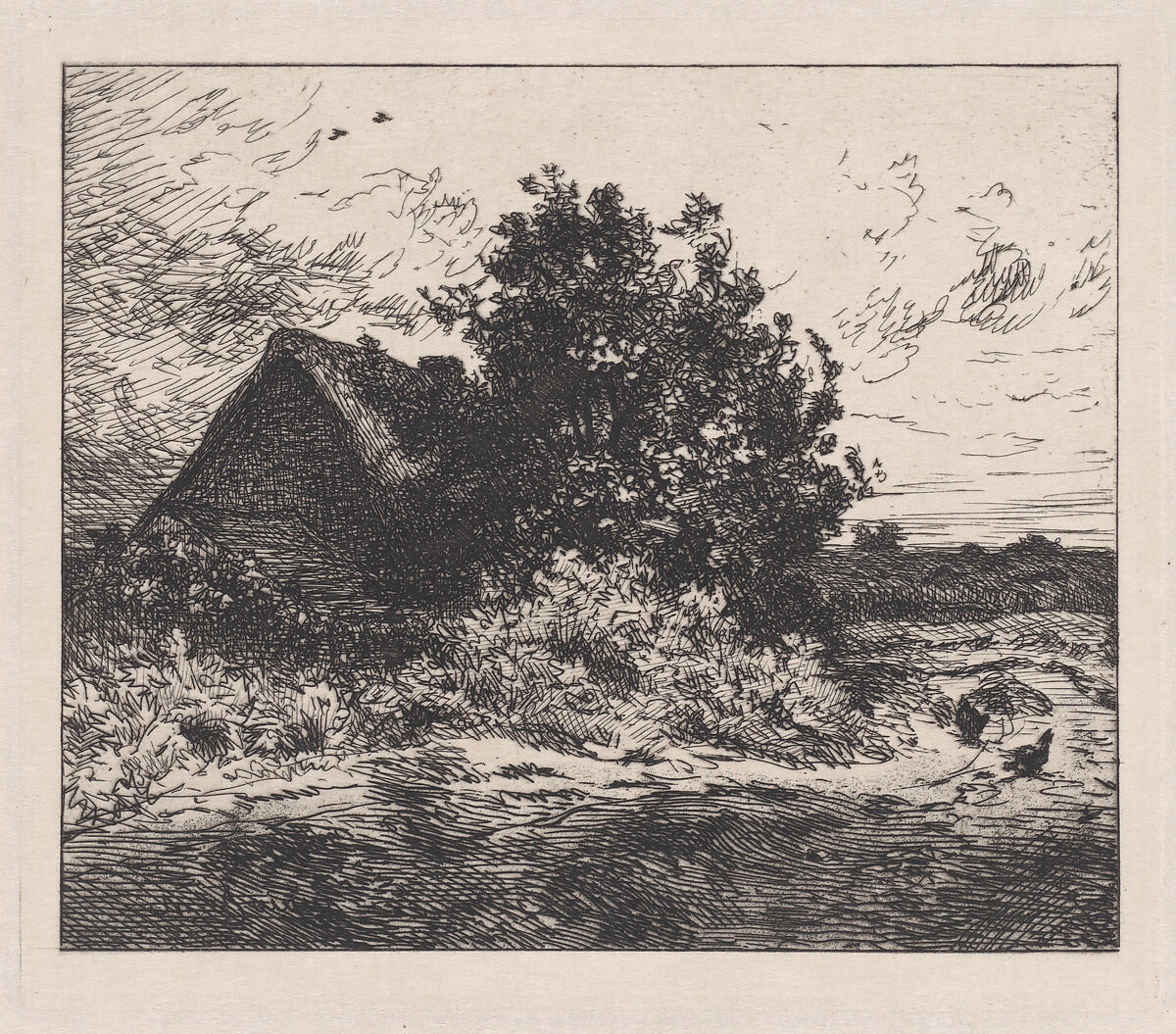 Le Buisson Kercassier, Charles Jacque (French, Paris 1813–1894 Paris), Etching 