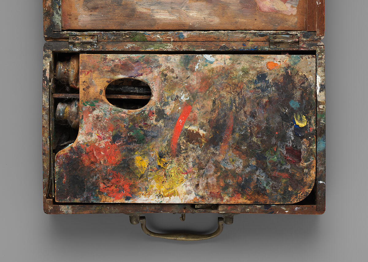 Paint box with nude study, Helena de Kay (1846–1916), Oil on wood, American