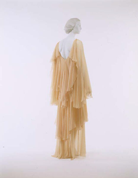 Evening dress, Holly Harp (American, born Buffalo, New York, 1939–1995 Los Angeles), (a, c) silk; (b) nylon, American 