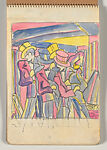 Sketchbook, with preparatory sketches for Jazz Band, Sword Drill, and Clive Brook, Lill Tschudi (Swiss, Schwanden 1911–2004 Schwanden), Watercolor, pencil, and gouache