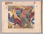 Sketchbook, with preparatory sketches for Workmen, Dancers, Slalom, Bells, People coming out of church, Life Class, Lill Tschudi (Swiss, Schwanden 1911–2004 Schwanden), Watercolor, graphite, and gouache