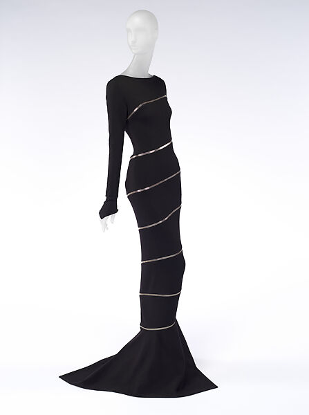 Dress, Azzedine Alaïa (French (born Tunisia), Tunis 1935–2017 Paris), wool, metal, silk, French