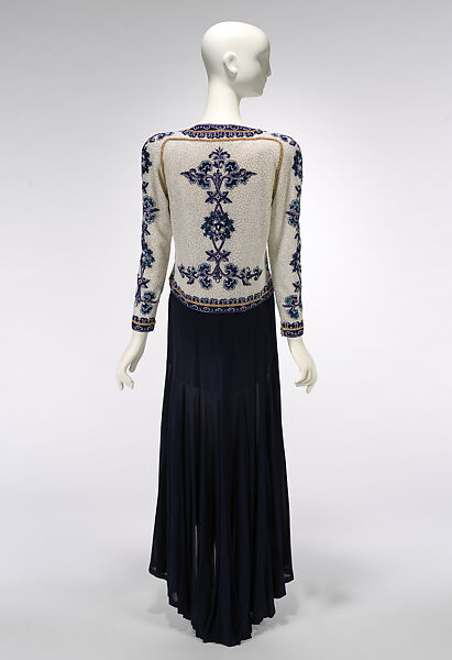 Ensemble, House of Chanel (French, founded 1910), (a) silk, glass, (b) silk, French