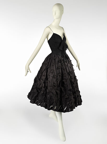 Evening dress, House of Chanel (French, founded 1910), (a) silk, (b), nylon, silk, French
