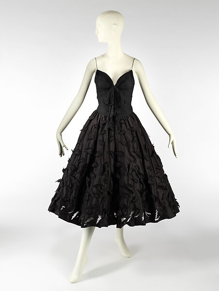 Evening dress, House of Chanel (French, founded 1910), (a) silk, (b), nylon, silk, French 