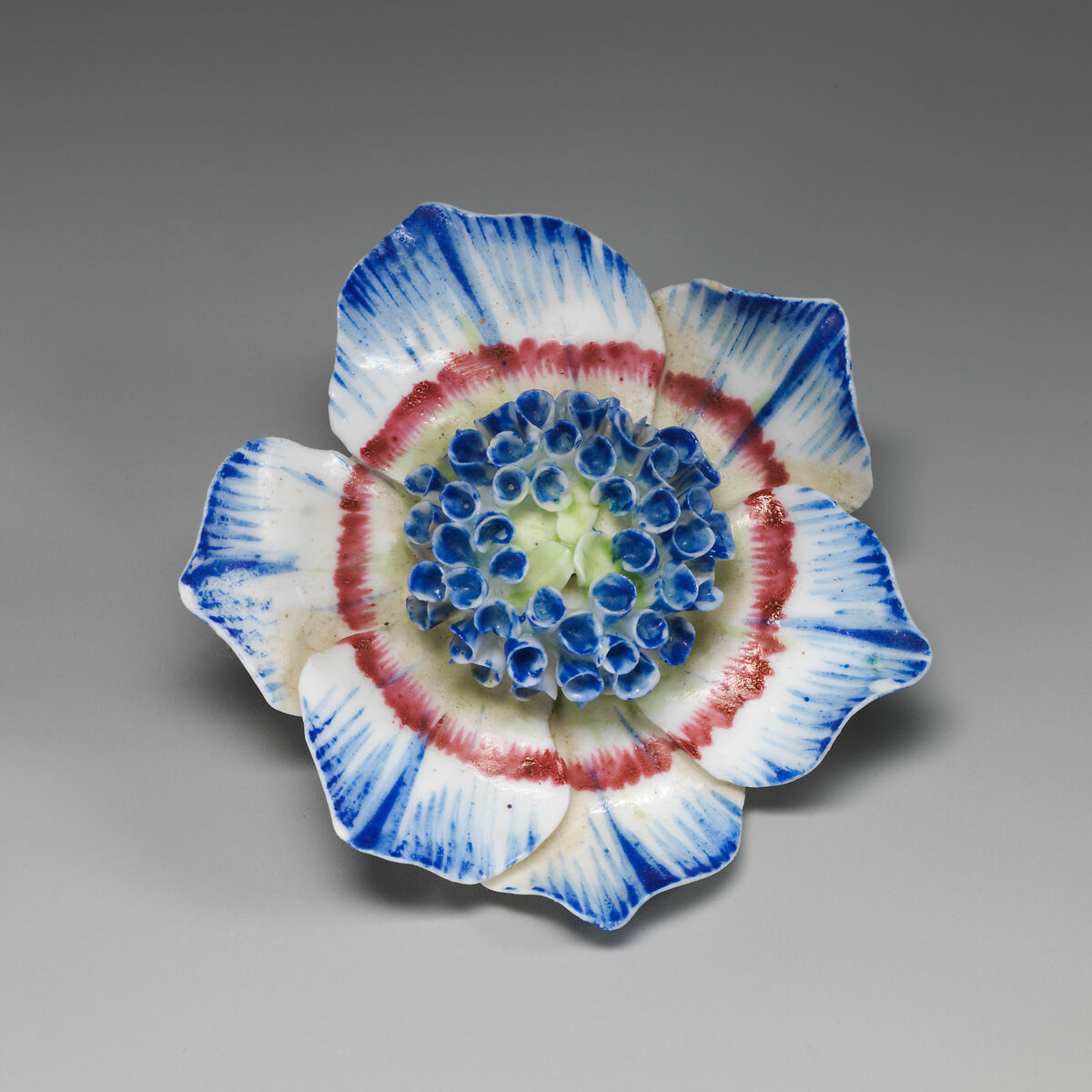 Porcelain flower (one of a set of nine), Soft-paste porcelain, French 