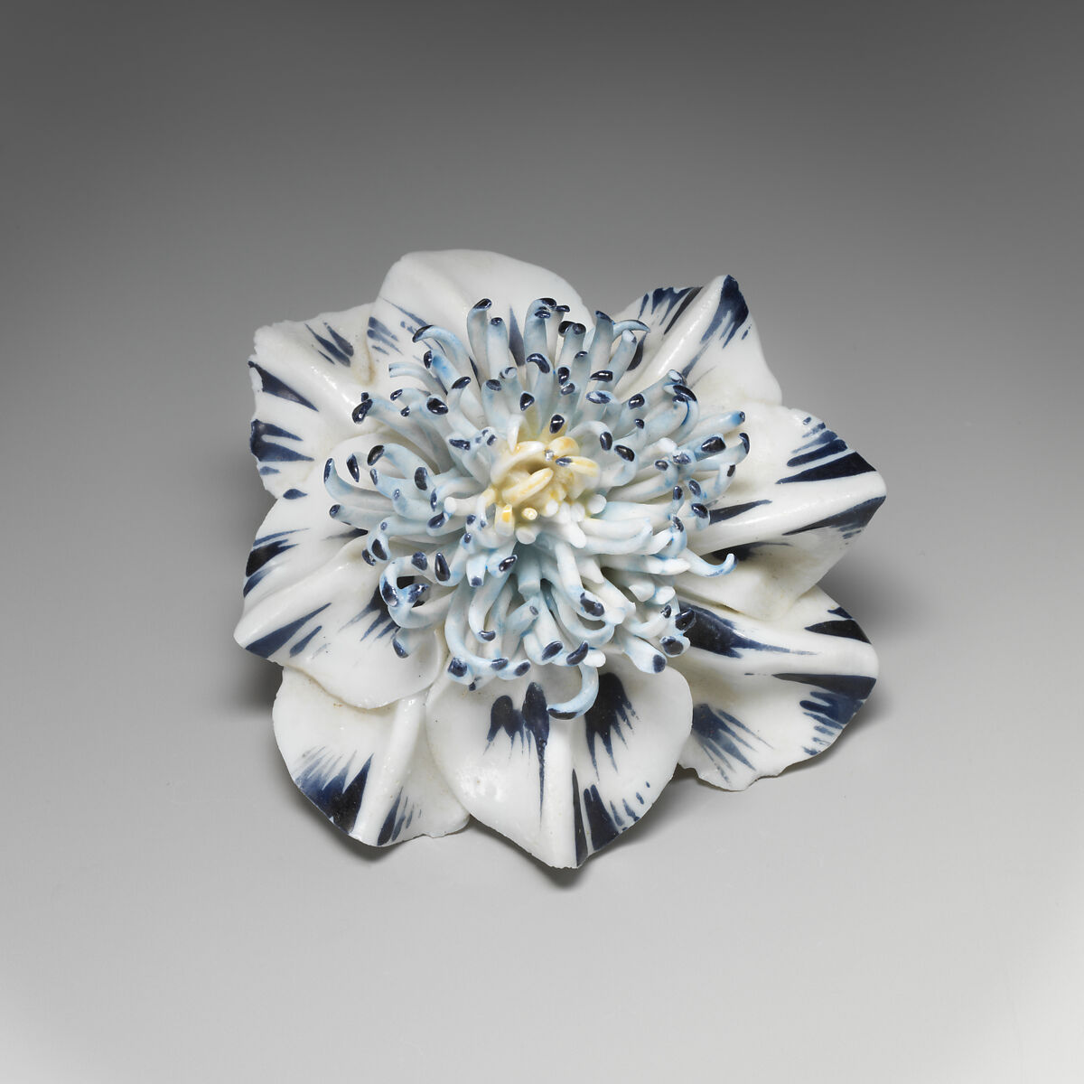 Porcelain flower (one of a set of nine), Soft-paste porcelain, French 