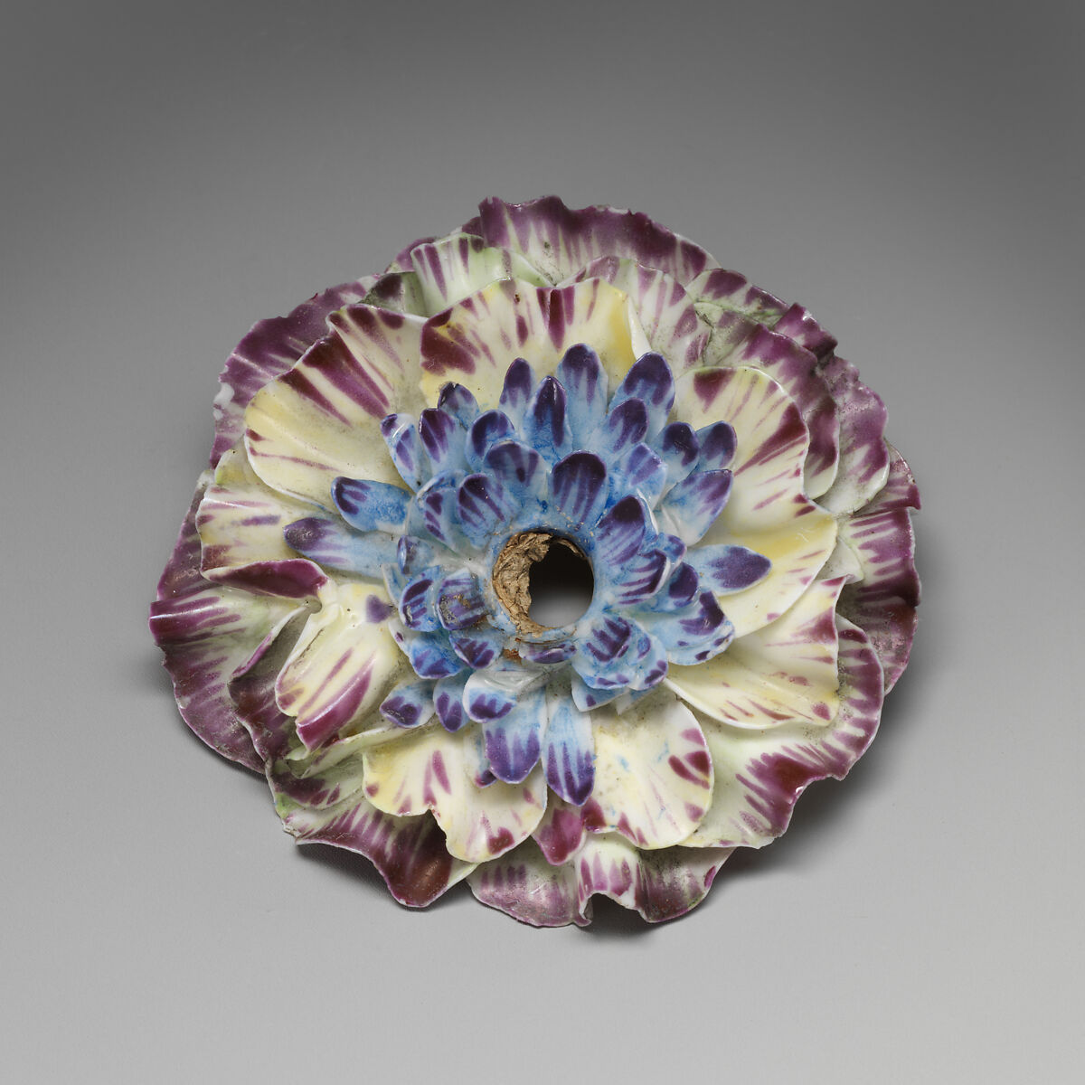 Porcelain flower (one of a set of nine), Soft-paste porcelain, French 