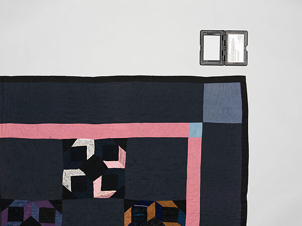 Tumbling Blocks quilt, Alma (?) Yoder (American (Kalona, Iowa)), Cotton, silk, and velvet, American