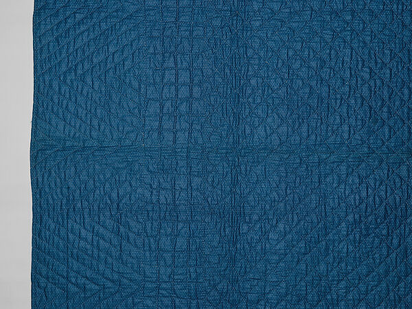 Nine-patch Postage Stamp quilt, Unknown maker, American, probably Pennsylvania, Cotton, silk, and wool, American