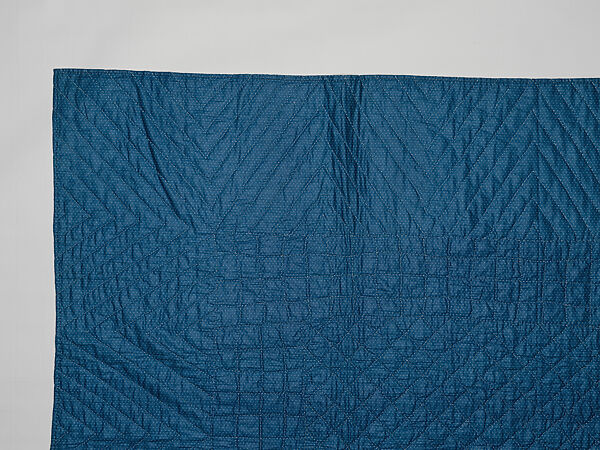 Nine-patch Postage Stamp quilt, Unknown maker, American, probably Pennsylvania, Cotton, silk, and wool, American