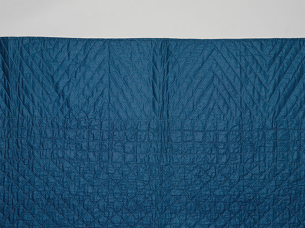 Nine-patch Postage Stamp quilt, Unknown maker, American, probably Pennsylvania, Cotton, silk, and wool, American