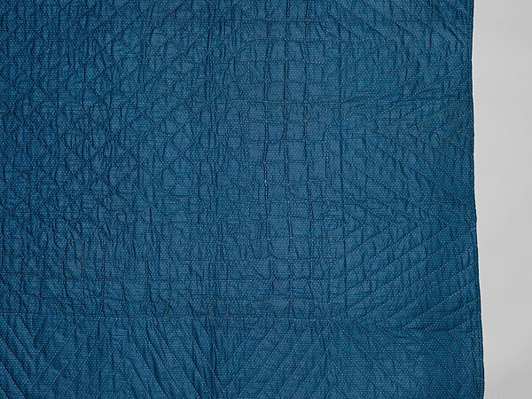 Nine-patch Postage Stamp quilt, Unknown maker, American, probably Pennsylvania, Cotton, silk, and wool, American