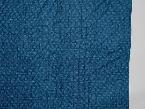 Nine-patch Postage Stamp quilt, Unknown maker, American, probably Pennsylvania, Cotton, silk, and wool, American