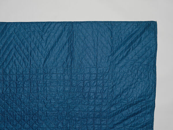 Nine-patch Postage Stamp quilt, Unknown maker, American, probably Pennsylvania, Cotton, silk, and wool, American