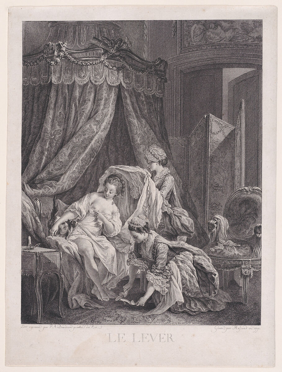 Le Lever, After Pierre Antoine Baudouin (French, Paris 1723–1769 Paris), Engraving 