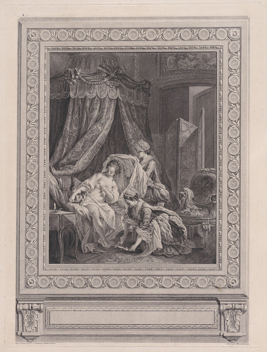 Le Lever, After Pierre Antoine Baudouin (French, Paris 1723–1769 Paris), Engraving 