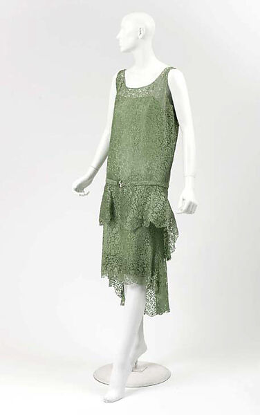 Evening dress, House of Chanel (French, founded 1910), silk, glass, leather, French