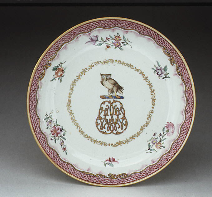 Bowl and stand, Hard-paste porcelain, Chinese, for British market