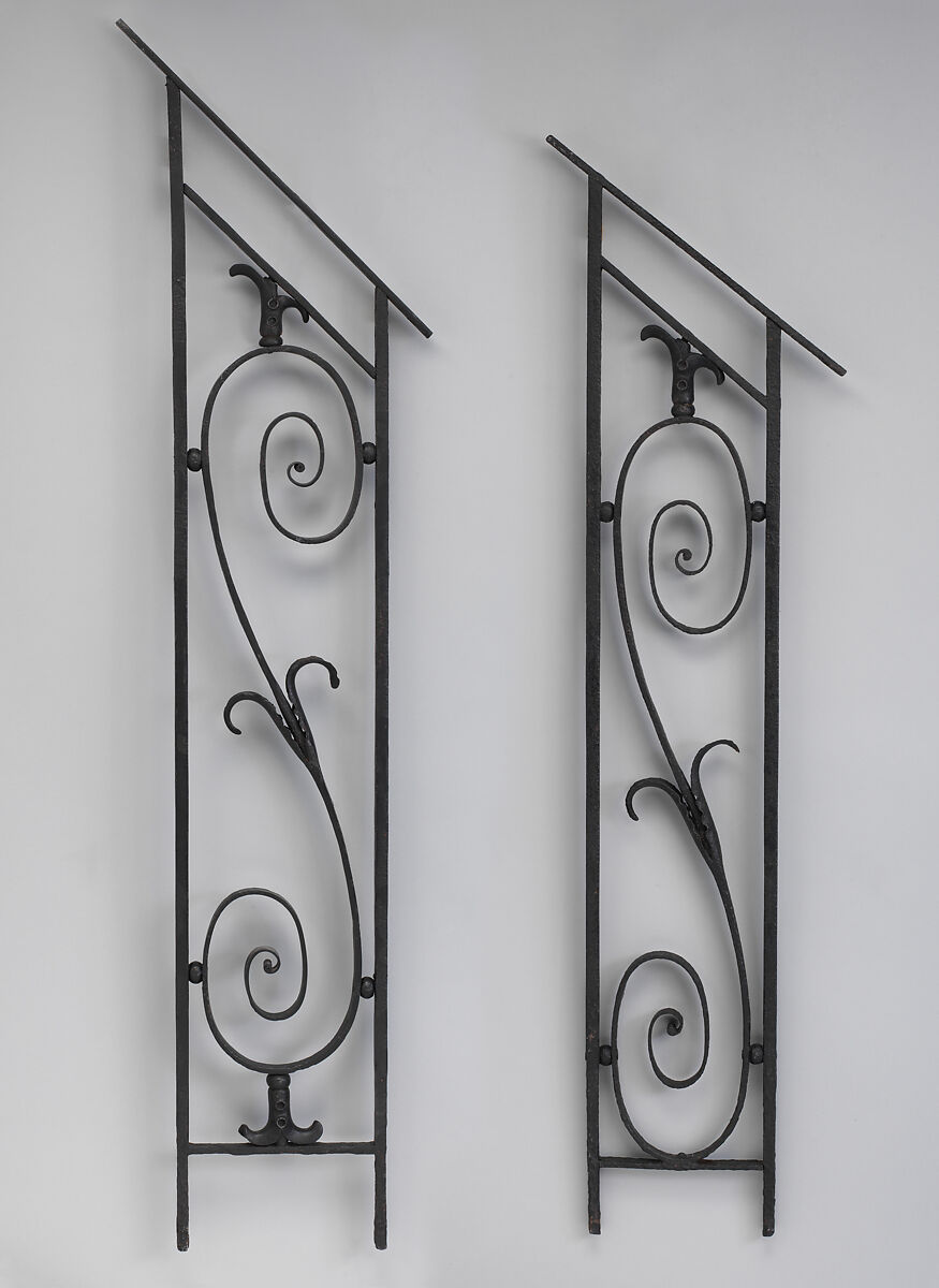 Pair of iron balusters, Wrought iron, British 